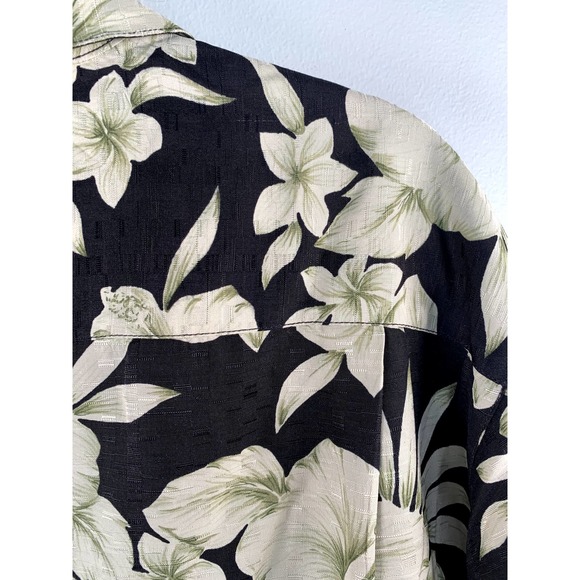 Tommy Bahama Floral Leaves‎ Print 100% Silk Mens Short Sleeve M - Picture 4 of 6